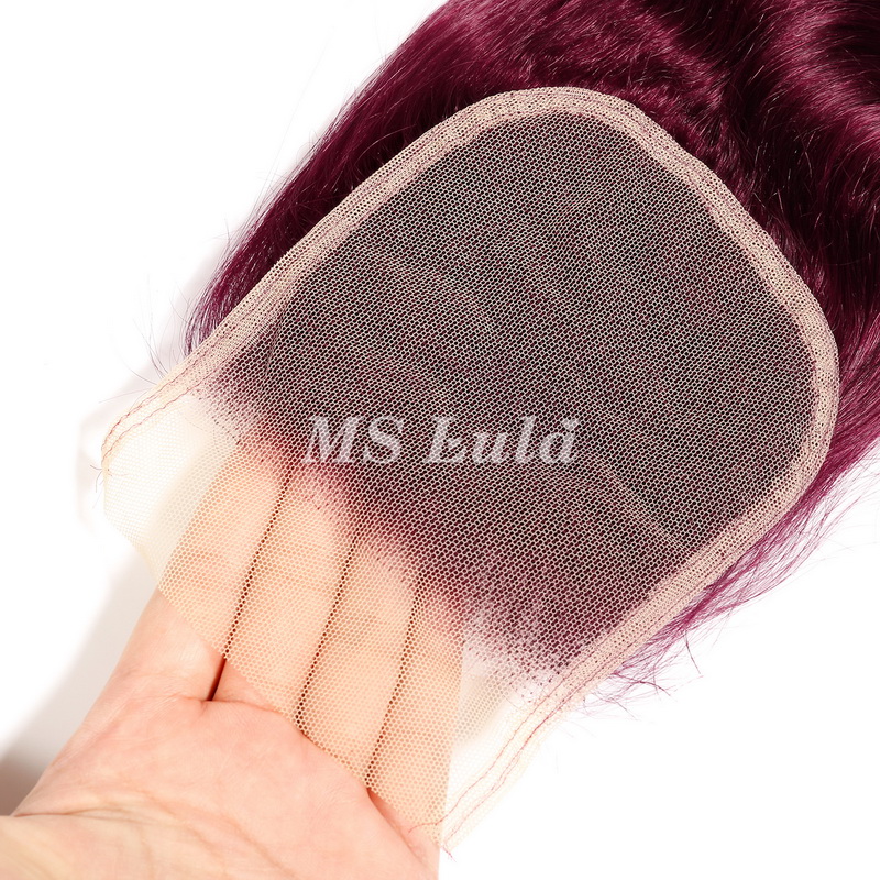 Body Wave #99J Virgin Human Hair 4x4 13x4 Transparent Lace Closure/Frontal - 图片 4